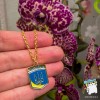 Кулон Герб Тризуб. Шеврон прапор України. Символіка України. Колір золото